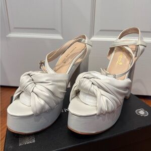 Elegant Cream Platform Sandals